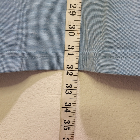 Travis Mathew Cabana Blue Knit Polo Shirt Wrinkle Resident Stretch 1MU116 XL - Picture 7 of 10